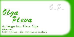 olga pleva business card